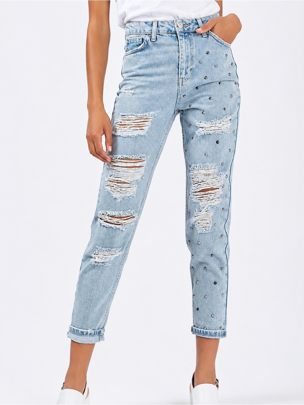 Top shop studded mom jeans, size 26